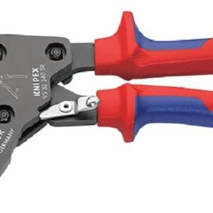 Knipex 95 32 340 SR Cortacables para Cables Acsr con Núcleo de Acero (Tipo Carraca) para Cables con Núcleo de Acero con Fundas en Dos Componentes, 340 mm