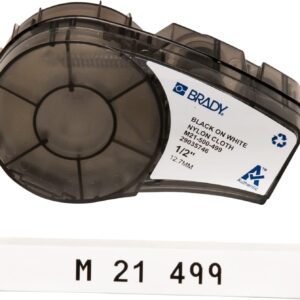 Brady M21-500-499 16' Length, 0.5" Width, B-499 Nylon Cloth, Black/White, 0.5"x16'