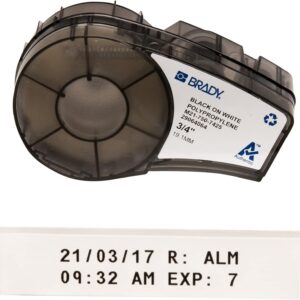 Brady M21-750-7425 Polypropylene BMP21 Mobile Printer, Id Pal & Labpal Label Printer Labels , White (2,000 Labels per Roll, 1 Roll Per Package)