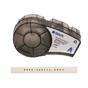 Brady PermaSleeve mangas termorretráctiles para marcar cables de poliolefina (M21-187-C-342) - Mangas negras sobre blancas - Compatible con impresoras BMP21-PLUS, ID PAL y LABPAL - 7 pies de largo, 0.335 pulgadas de ancho
