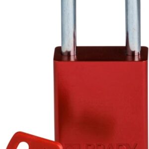 Brady SafeKey Candado de bloqueo de aluminio rojo de 1.5 pulgadas de acero con llave Shkl diferente