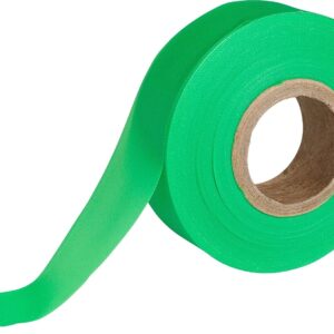 Brady 58353 - Cinta adhesiva verde fluorescente para límites y áreas peligrosas, cinta no adhesiva, 1.2 pulgadas de ancho, 150 pies de longitud (paquete de 1)
