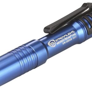 Streamlight 66603 MicroStream 250-Lúmenes Recargable USB Linterna de Bolsillo con Cable USB y Cordón, Empaque Almeja, Azul