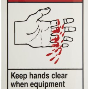 Brady 86886 3-1/2" Width x 5" Height, B-302 High Performance Polyester, Black and Red on White Machine and Equipment Labels, Pack of 5