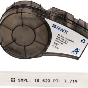 Brady M21-500-461 0.5" Width, 21' Height Polyester B-461 Labels For BMP 21 Mobile Printer And LABPAL Label Printer