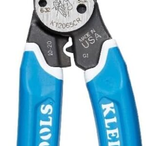 Klein Tools K12065CR - Pelacables/Cortador/Crimpadora Herramienta para Cortar, Pelar, Prensar, Torcer (8-18 AWG Sólido, 10-20 AWG Trenzado), Material Combinación, Color Multi