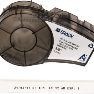 Brady M21-375-7425 Polypropylene BMP21 Mobile Printer, Id Pal & Labpal Label Printer Labels , White (2,000 Labels per Roll, 1 Roll Per Package)