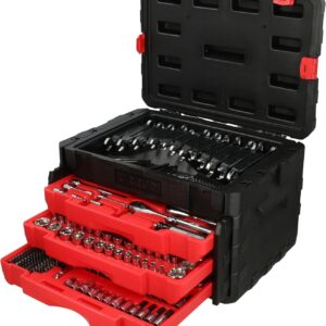 Urrea JCB01 Juego combinado de herramienta para mecánico 450 piezas, con caja plástica de 3 gavetas