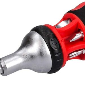 Urrea Herramientas 9308S Destornillador Mini Puntas Intercambiables con Matraca Reversible, 3 Posiciones 7 en 1