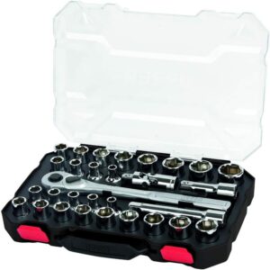 Urrea 5401CD Juego de dados y accesorios cuadro de 1/2" combinado, 30 piezas