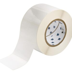 Brady THT-19-483-1 3" Width x 2" Height, B-483 Ultra Aggressive Polyester, Gloss Finish White Thermal Transfer Printable Label (1000 per Roll)