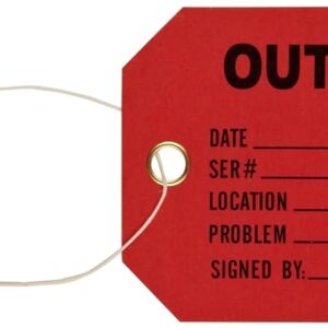 Brady 86757 5-3/4" Height, 3" Width, B-853 Cardstock, Black On Red Color Production Status Tag (Pack Of 100)