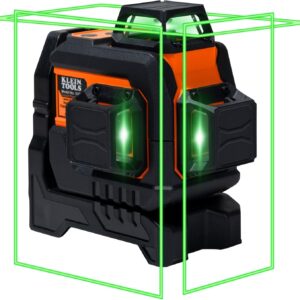 Klein Tools 93CPLG Nivel láser compacto autonivelante, línea cruzada verde brillante, planos láser de 360 grados, recargable, montaje magnético