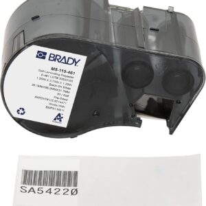 Brady Authentic (M5-119-461) Etiquetas autolaminadas de poliéster criogénico de 1.5 pulgadas de alto x 3.75 pulgadas de ancho, negro sobre blanco, transparente, 80 etiquetas