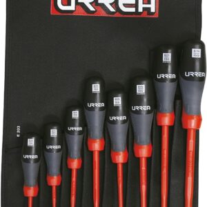 Urrea 9700TA Juego de destornilladores con mango trimaterial 1000 V combinados, 8 piezas