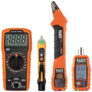Klein Tools 80101 Kit de probador de casas, probadores de salida y receptáculo GFCI, multímetro, NCVT, buscador de interruptores de circuito, cables, 6 piezas
