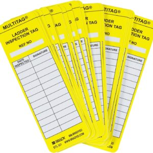 Brady LAD-EITL521 6-1/2" Height, 2" Width, Vinyl, Yellow Color Laddertag Inserts (Pack Of 100)
