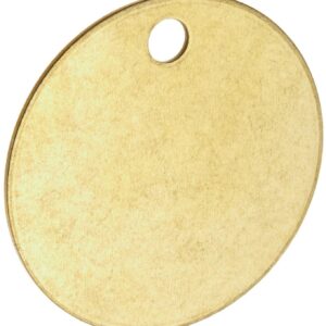 Brady 23211 2" Diameter B-907 Brass Round Blank Brass Valve Tags (Pack Of 25)