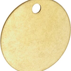 Brady 23210 1-1/2" Diameter B-907 Brass Round Blank Brass Valve Tags (Pack Of 25)