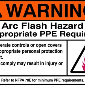 Brady 101950 3.5" Height, 5" Width, B-302 High Performance Polyester, Black And Orange On White Color Arc Flash And Shock Label (Pack Of 5)