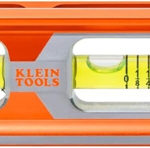 Klein Tools 935RBP - Nivel de torpedo de vial de paso de 8 pulgadas con pista magnética, viales de lectura de 0/45/90 y incrementos de paso de 1/8 pulgadas, nivel para electricistas, construcción