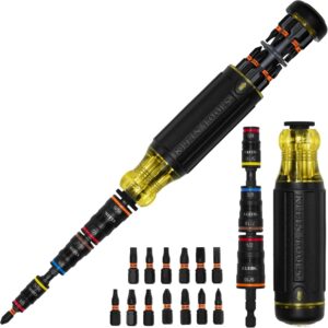 Klein Tools 32303HD Juego de destornilladores de impacto SAE 20 en 1 y herramienta de destornillador con puntas Phillips, ranuradas, cuadradas y Torx