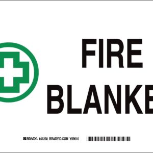 Brady 41230 Aluminum, 7" X 10" Sign, Legend, "Fire Blanket (W/Picto)"