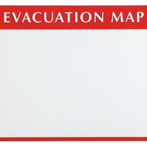Brady 102849 17.500 pulgadas de ancho x 13.5 pulgadas de altura rojo/blanco y transparente Plan de evacuación Insertar soporte, encabezado"mapa de evacuación"