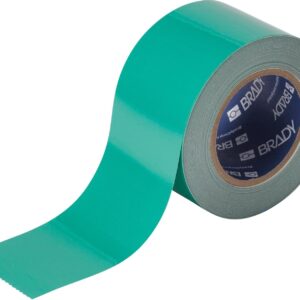 Brady ToughStripe Nonabrasive Floor Marking Tape, 100' Length, 3" Width, Green (Pack of 1 Roll)