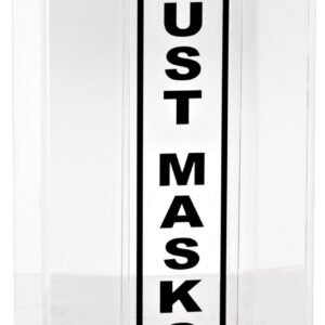Brady M420 Plastic Acrylic Dust Mask Dispenser, Black on Clear, 6" W, 6" D, 12-1/2" H