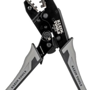 Klein Tools 3010CR MC4 - Crimpadora de carraca solar para conectores fotovoltaicos de alambre de cobre trenzado de 10-14 AWG