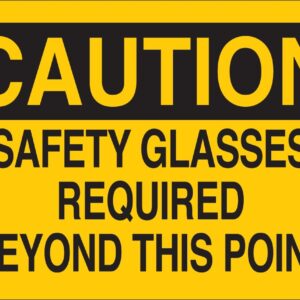 Brady 22592 Plastic Eye Protection Sign, 7" X 10", Legend "Safety Glasses Required Beyond This Point"