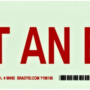 Brady 90492 10" Width x 3.5" Height B-324 Glow-in-the-Dark Self-Stick Polyester Exit and Directional Sign, Green on Red, Legend "Not An Exit"