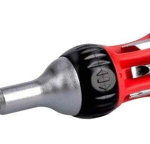 Urrea 9308L Destornillador con mango bimaterial de matraca con puntas largas intercambiables 7 en 1