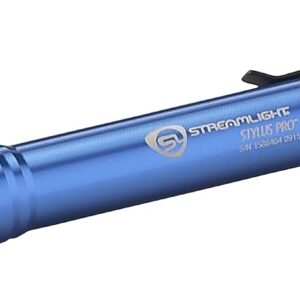 Streamlight 66122 Stylus Pro 100-Lúmenes LED Linterna de Bolígrafo con 2 Baterías Alcalinas AAA y Clip de Bolsillo Removible, Azul