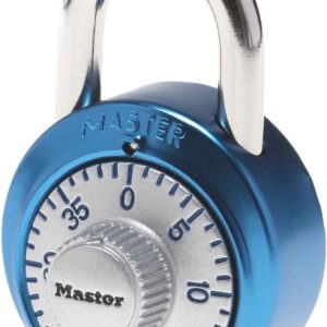 Master Lock 1561DAST - Candado de combinación con cerradura, 1 paquete, resistente a los cortes, los colores pueden variar