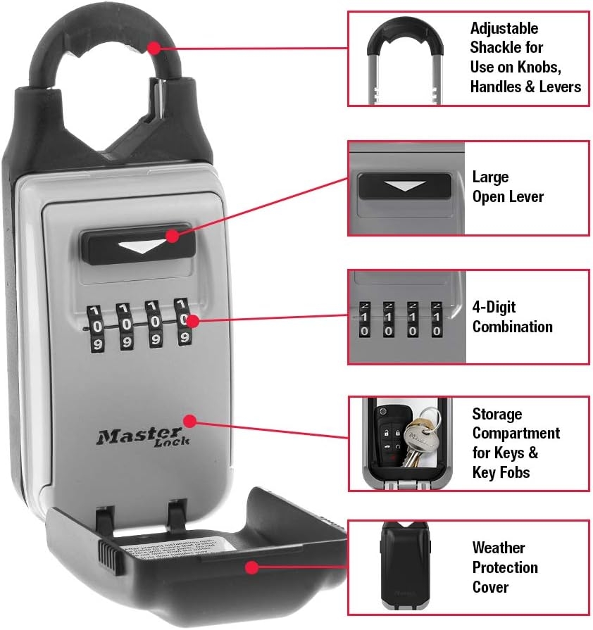 Master Lock Caja de seguridad, pon tu propia combinación, capacidad para 5 llaves, 6 Key Capacity 4 Master Lock Caja de seguridad, pon tu propia combinación, capacidad para 5 llaves, 6 Key Capacity – Vista 4