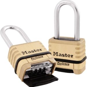 Master Lock, latón, candado, ProSeries Set Your Own Combination Lock, 2-1/4 pulgadas Wide, 1177D