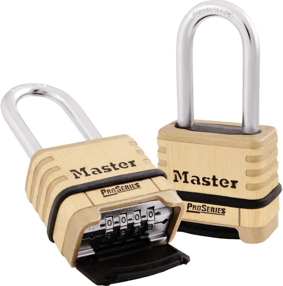 Master Lock, latón, candado, ProSeries Set Your Own Combination Lock, 2-1/4 pulgadas Wide, 1177D 1 Master Lock, latón, candado, ProSeries Set Your Own Combination Lock, 2-1/4 pulgadas Wide, 1177D