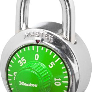 Master Lock Candado, candado de dial estándar, 1-7/8 pulgadas Amplio, colores surtidos, combinación de números, 1 paquete, Colores Variados