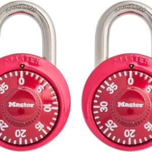 Master Lock 1530T Candado de combinación de cerradura, 2 unidades (paquete de 1), los colores pueden variar