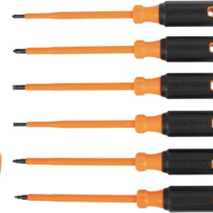 Klein Tools 85077INSR - Juego de destornilladores aislados con magnetizador, fabricado en Estados Unidos, destornilladores eléctricos de 1000 V, Phillips, ranurado, cuadrado, 7 piezas