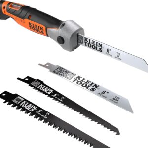 Klein Tools 31757 Sierra plegable multiusos, múltiples cuchillas incluidas, posiciones de bloqueo doble, cortes de paneles de yeso, metal, madera y plástico