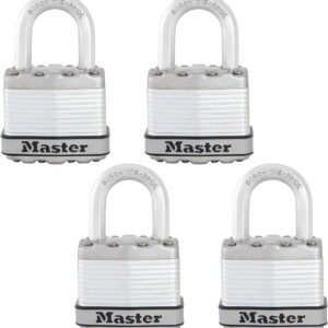 master lock M1 X kadccsen Magnum candado LAMINADO 1 – 3/4 de ancho inoxidable grillete de 5/16 de diámetro, 1-inch de distancia, Paquete de 4, 1-Inch Shackle, N/A