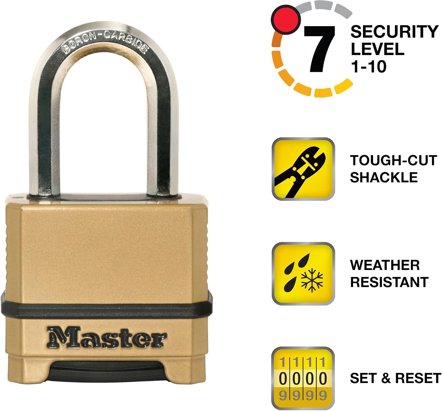 Master Lock Candado Magnum, Cerradura de Combinación, de 5.08 cm de Ancho, M175XDLF 2 Master Lock Candado Magnum, Cerradura de Combinación, de 5.08 cm de Ancho, M175XDLF – Vista 2