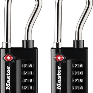 Master Lock Candado de combinación numérica para equipaje, aceptado por TSA, reconfigurable, puedes configurarlo tú mismo, Numérico, Paquete de 2