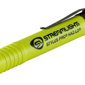 Streamlight 66300 Stylus Pro HAZ-LO 105 lúmenes intrínsecamente seguro con pilas alcalinas, color amarillo