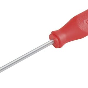 Urrea 9602R Destornillador con mango rojo, punta plana barra redonda 3/16" x 4"