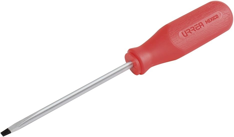 Urrea 9602R Destornillador con mango rojo, punta plana barra redonda 3/16" x 4" 1 Urrea 9602R Destornillador con mango rojo, punta plana barra redonda 3/16" x 4"