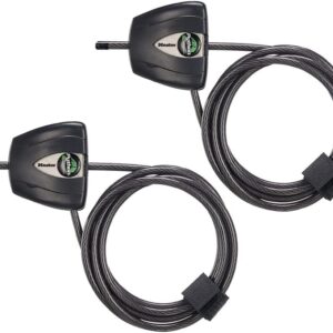 Master Lock 8417T - Candado de cable de acero Python negro con llaves, cámara de rastro antirrobo y cable de bloqueo de kayak, paquete de 2 unidades